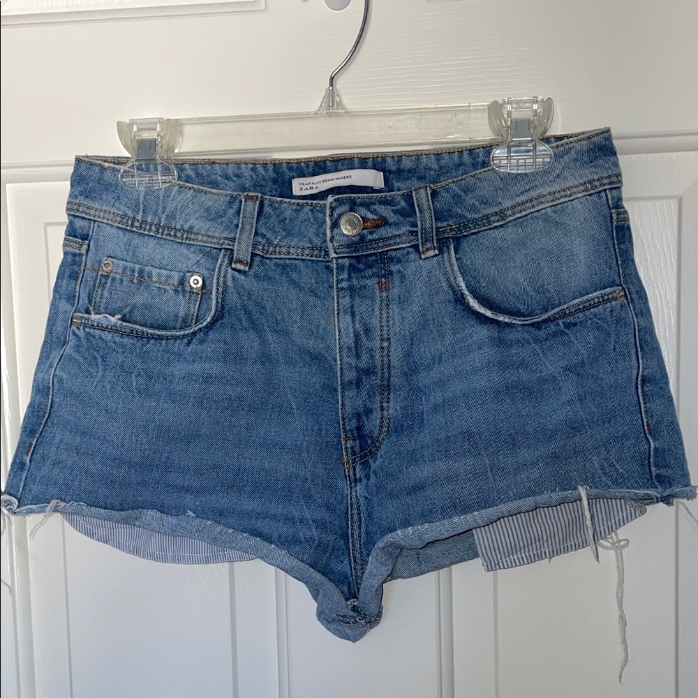 Zara Women's Blue Denim Jean Shorts